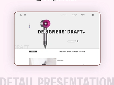 Sleek and Innovative Hair Dryer Design -- Designers' Drafts app branding design graphic design illustration logo typography ui ux vector