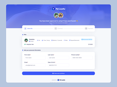 Adoption Process Checkout adoption animal checkout pet ui user experience user interface ux