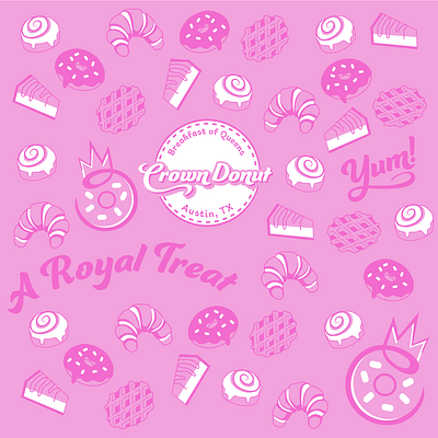 Crown Donut brand design branding donuts illustration logo design vector art vector illustration