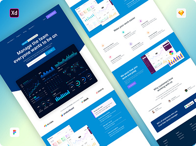 "teamflow" website landing page dashboard ui design landing page ui web app ui design website design