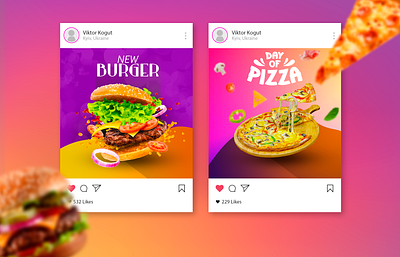 Social media food post burger food graphic design pizza post socialmedia