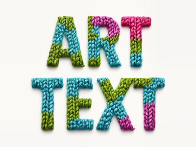 Knitted text ai art text font knitted knitting lettering