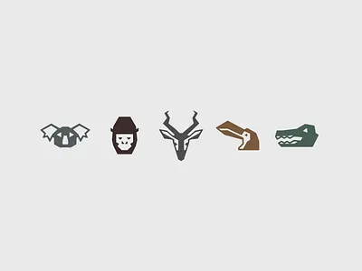 Animal pictogram designs animal animal icon animals antelope crocodile gorilla icon icon design icon set iconography koala minimal minimal design pictogram toucan zoo zoo icon