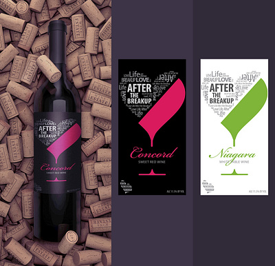 "After the Breakup" wine label branding design graphic design typography