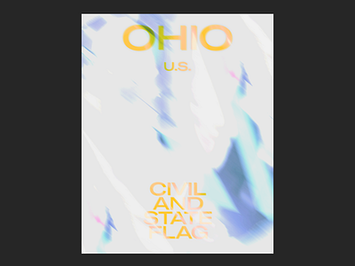 OHIO Flag Poster flag graphic design minimalism ohio poster u.s.