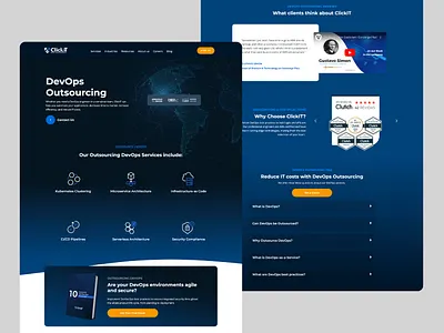 Landing Page of DevOps Outsourcing devops devops outsourcing graphic design it landing page landing page landing page services tech landing page web design web development