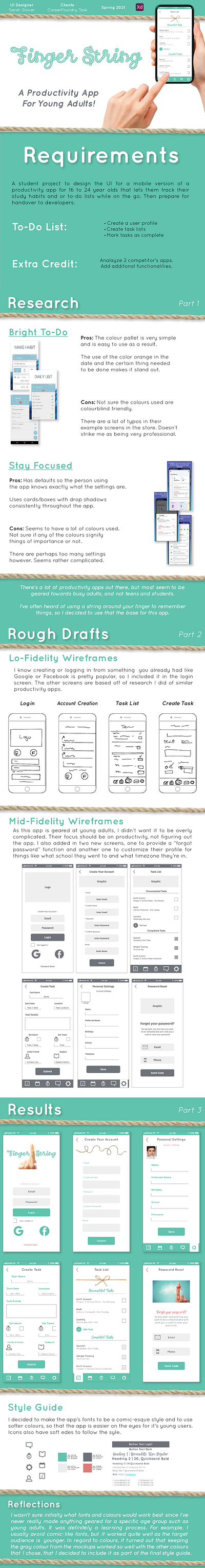 Finger String App Case Study graphic design ui