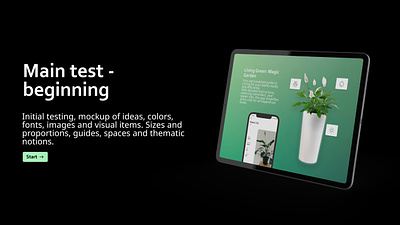 Visual testing of a plant-related app branding graphic design