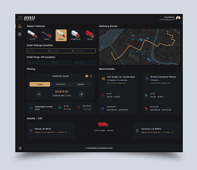 Logistics Management User Dashboard