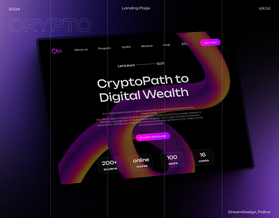 Landing Page | Crypto Course animation design ui ux web