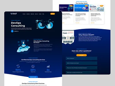 Landing Page of DevOps Consulting devops devops consulting graphic design it landing page landing pag services landing page tech landing page web design web development