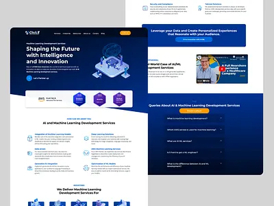 Landing Page of Machine Learning Development Services ai graphic design it landing page landing page landing page services machine learning tech landing page web design web development