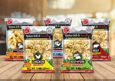 “Alaskan Grill & Dumplings” Packaging Design branding design graphic design packaging design