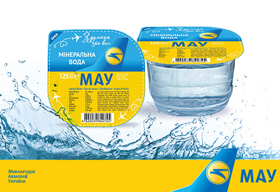 Water label for Ukraine International Airlines branding design graphic design packaging design