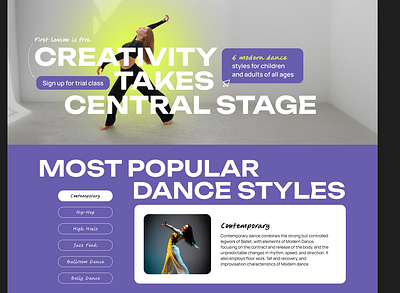 Landing Page for a Dance Studio agency ai dailyui dance design graphic design landing studio ui ux web web design