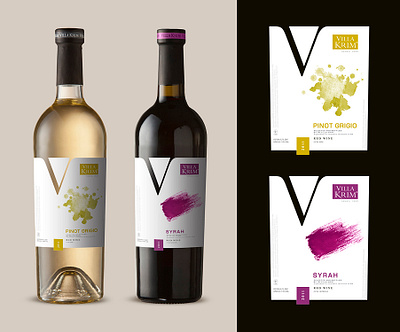"Villa Krim" wine label branding design graphic design packaging design wine