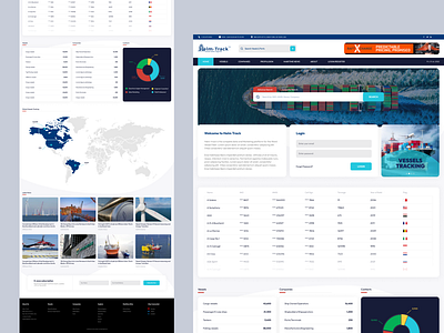 Vessels Tracking Landing Page design figma graphic design helm landing page logistics prototype tracker tracking ui ux vessels worldwide