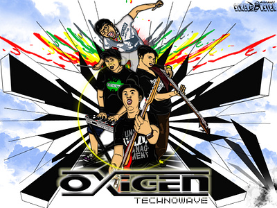 OXIGEN band key visual artwork anime artwork branding design graphic design illustration