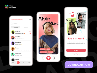 Dating App Design Concept - Minimal Style app app design dating dating app design desisgn concept mobile mobile app design ui