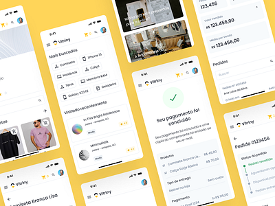 Vitriny - Mobile Version cart dashboard e commerce mobile mobile design store store design ui design ux design yellow