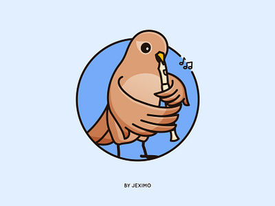 Bird playing recorder bird branding illustration logo recorder vector