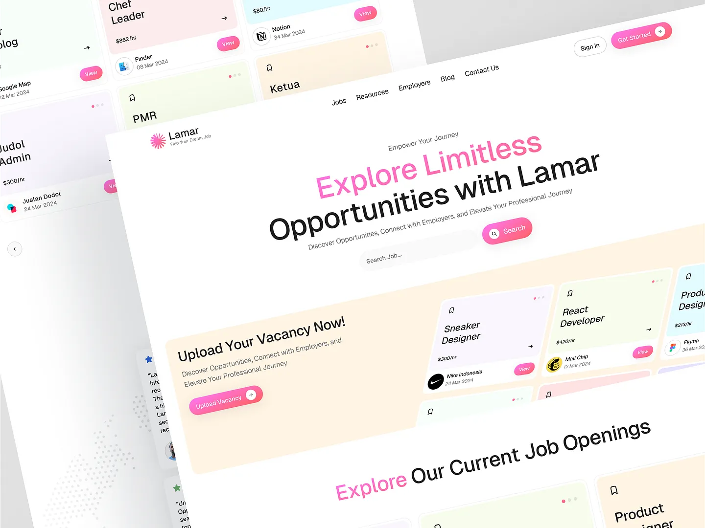 Innovative Job Board Website Design: Lamar's User-Friendly Interface