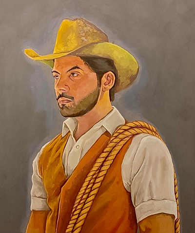 The donkey rider - oil painting