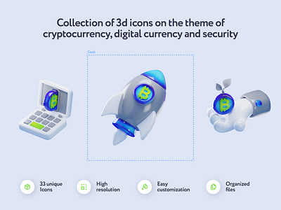 Cripsy Cryptocurrency 3D Icons 3d 3d design graphic design motion design trending design ui ui design uiux