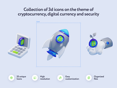 Cripsy Cryptocurrency 3D Icons 3d 3d design graphic design motion design trending design ui ui design uiux