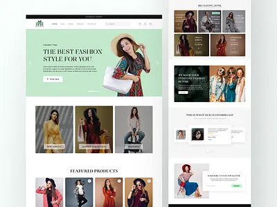 Boutique Fashion Website UI/UX Design boutique boutique website landing page design landingpage ui ui design uiux website concept website design