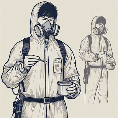 Asbestos Testing Line art graphic design illustration line art