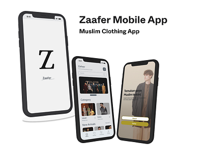 Zaafer Mobile App clothing app muslim ui design uiux. mobile app ux desaign