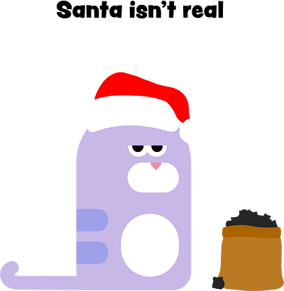 Jerry the Cat Christmas edition cats christmas coal funny grinch grumpy cat holiday illustration jerry the cat purple santa