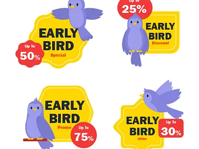 Hutcoupon Early Bird Discount Design logo ui