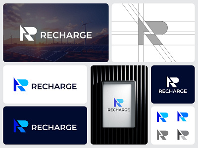 Recharge Logo | Letter R + Arrow logo brand identity branding design energy letter r arrow logo letter r logo logo logo design modern logo power r logo r logo dribbble recharge renowable solar up logo volt voltage