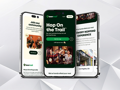 Responsive Design app beer trail cards clean community flat iphone layout layout mobile mobile responsive trail ui ux web