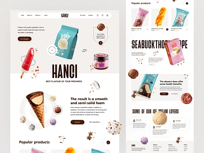 Ice Cream Website Design. chocolate clean design flavour food ice cream icecream landing page orix premium product product design sajon ux web web design webdesign website whitespace