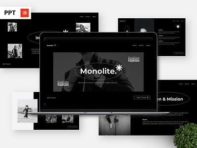 Monolite - Monochrome Powerpoint Templates infographic portfolio powerpoint presentation street