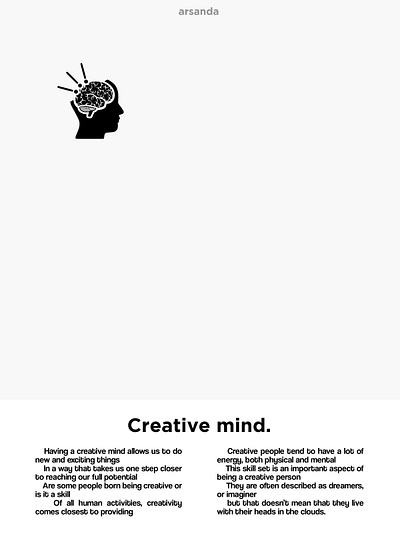 Creative Mind creative design graphic design illustrator photoshop typography white space