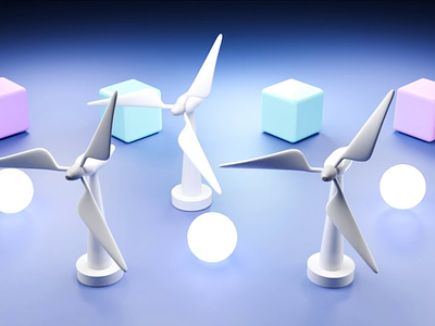 A Dynamic Blender Wind Farm Animation blender wind farm wind farm animation