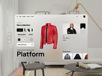 Vision Pro app concept 3d animation ar clothes fashion interaction motion graphics ui ux vision pro vr