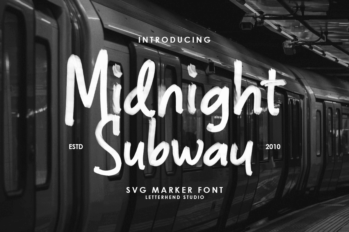 Midnight Subway - SVG Marker Font freebies kids font