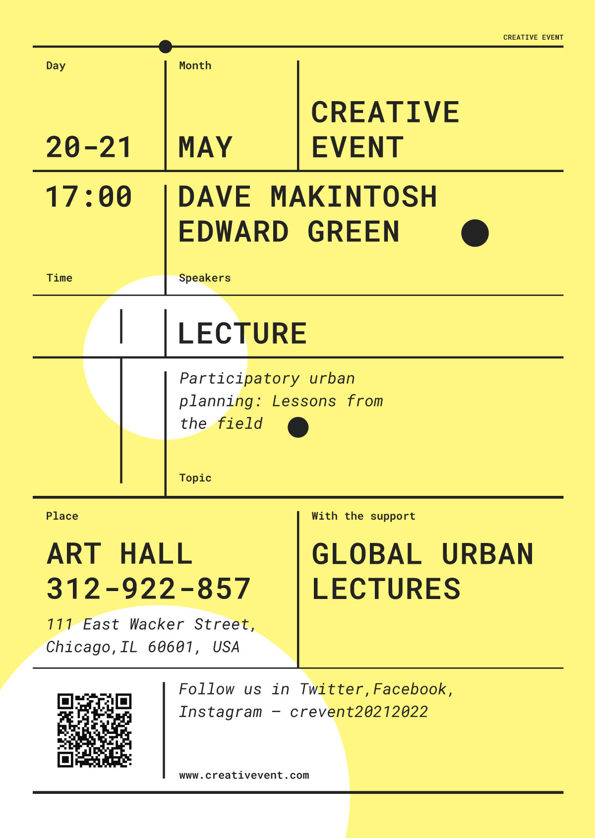 Design Conference Event Poster art author community conference creative date design education event flyer invitation lecture lecturer person poster speaker template vector workshop yellow
