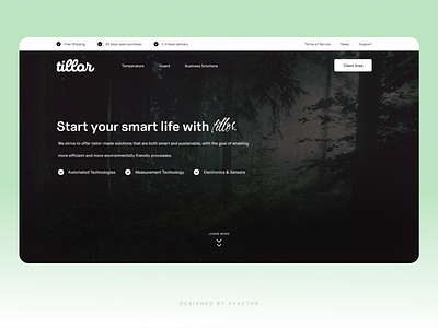Tillor - Start your smart life with us. application clean dark design graphic design minimal neat sleek smart ui website