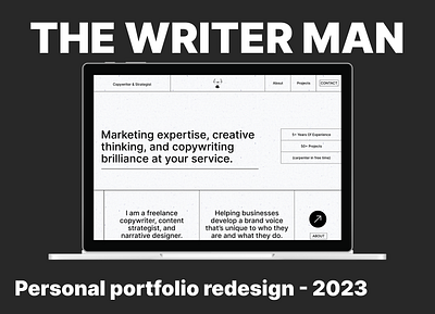The Writer Man Website Redesign copywriter design logo minimalist portfolio redesign ui ux writer