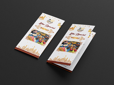 Ramadan Kareem Trifold Brochure Design culinaryart culturaldesign graphic design graphicdesign islamicart menu menudesign printdesign ramadancelebration ramadanmenu trifoldbrochure