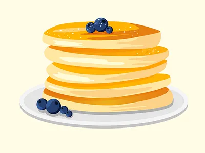 Pancakes with blueberries blueberry breakfast design food graphic design illustration pancakes tasty vector