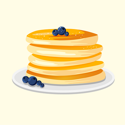 Pancakes with blueberries blueberry breakfast design food graphic design illustration pancakes tasty vector
