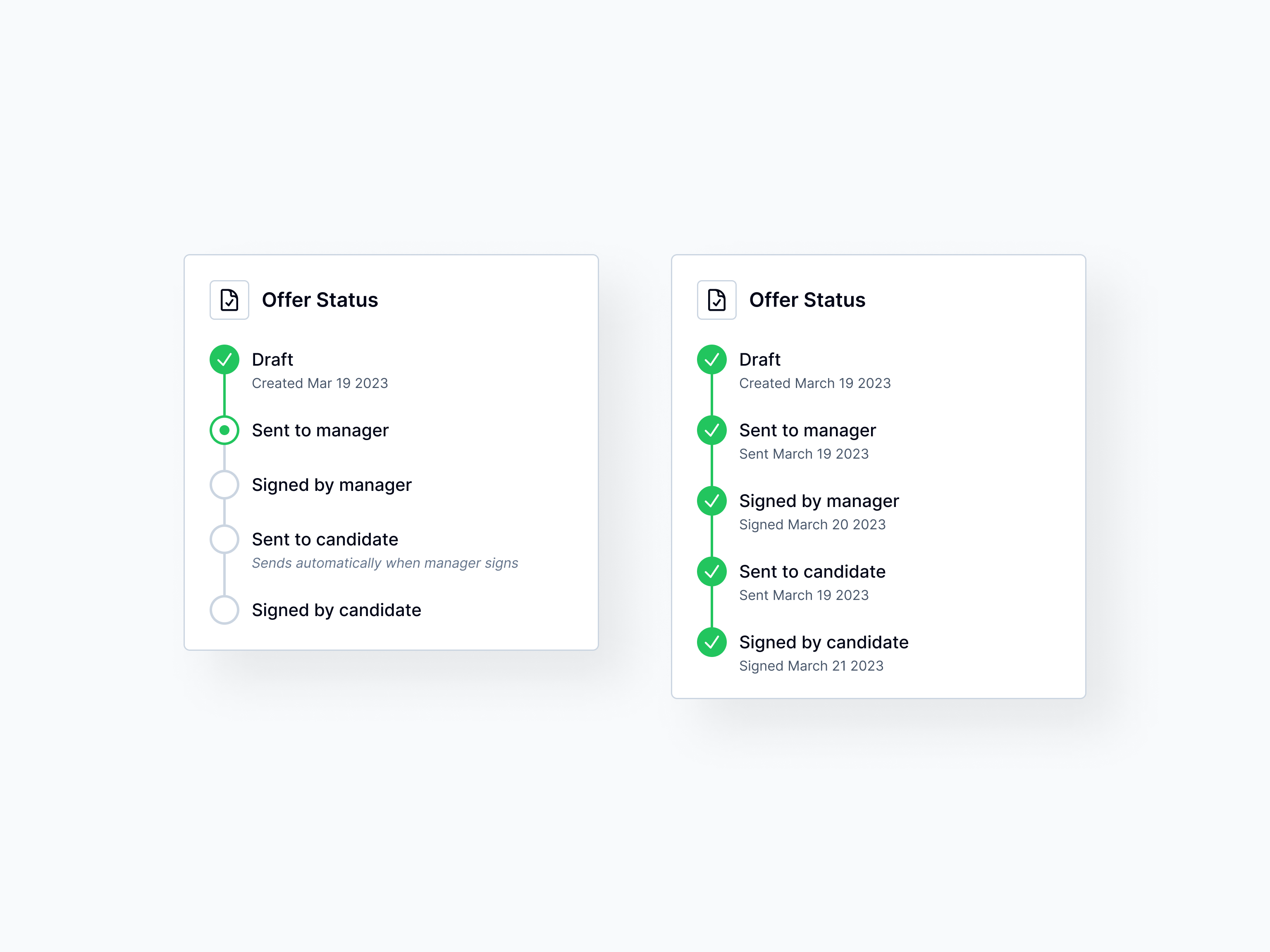 Offer Statuses ats offerletter statuses