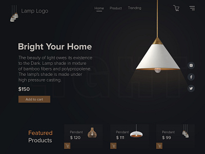 Lamp Landing page branding bright home graphic design lamp exploration lamp landing page lamp ui landing page light logo motion graphics shopping landing page ui ui exploration